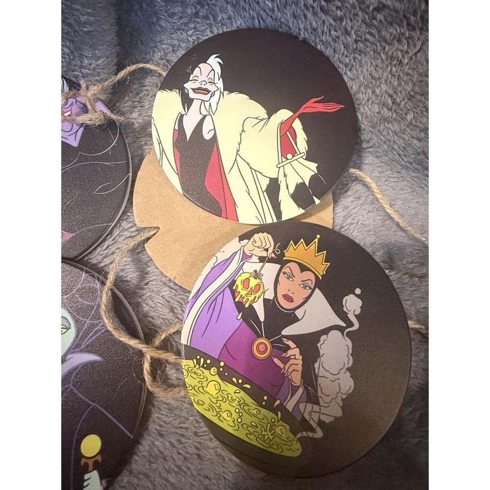 Lot of 4 Disney Villains Cup Coaster Very Rare Evil Queen Ursula Maleficent - Picture 3 of 5